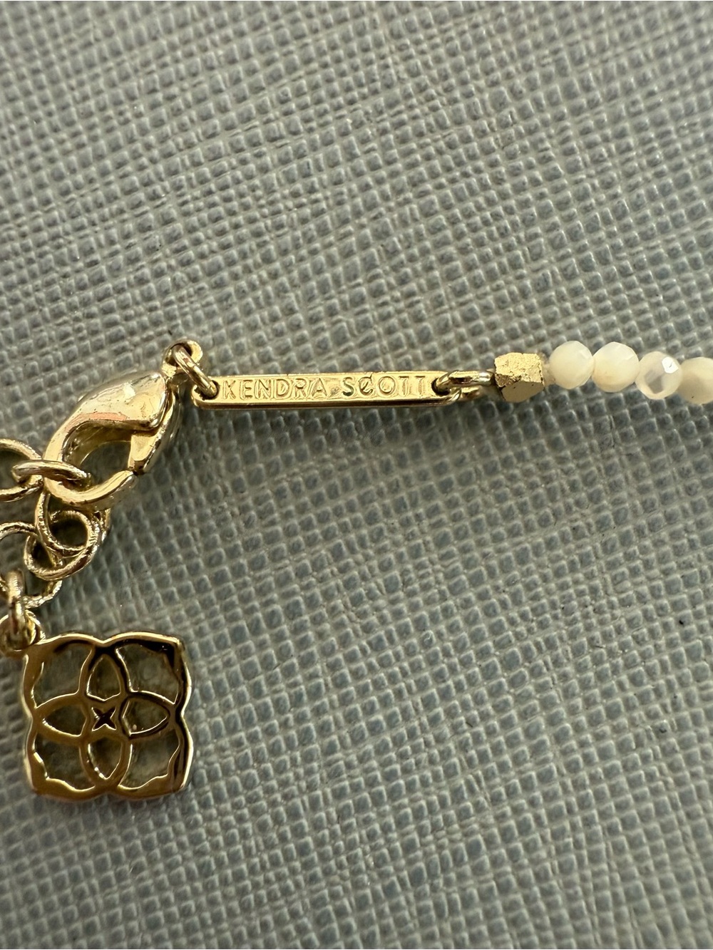 Kendra Scott Elise Mother of Pearl Gold Beaded Necklace - Picture 3 of 4